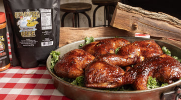 Mesquite Smoked BBQ Chicken Quarters with Jalapeño Glaze